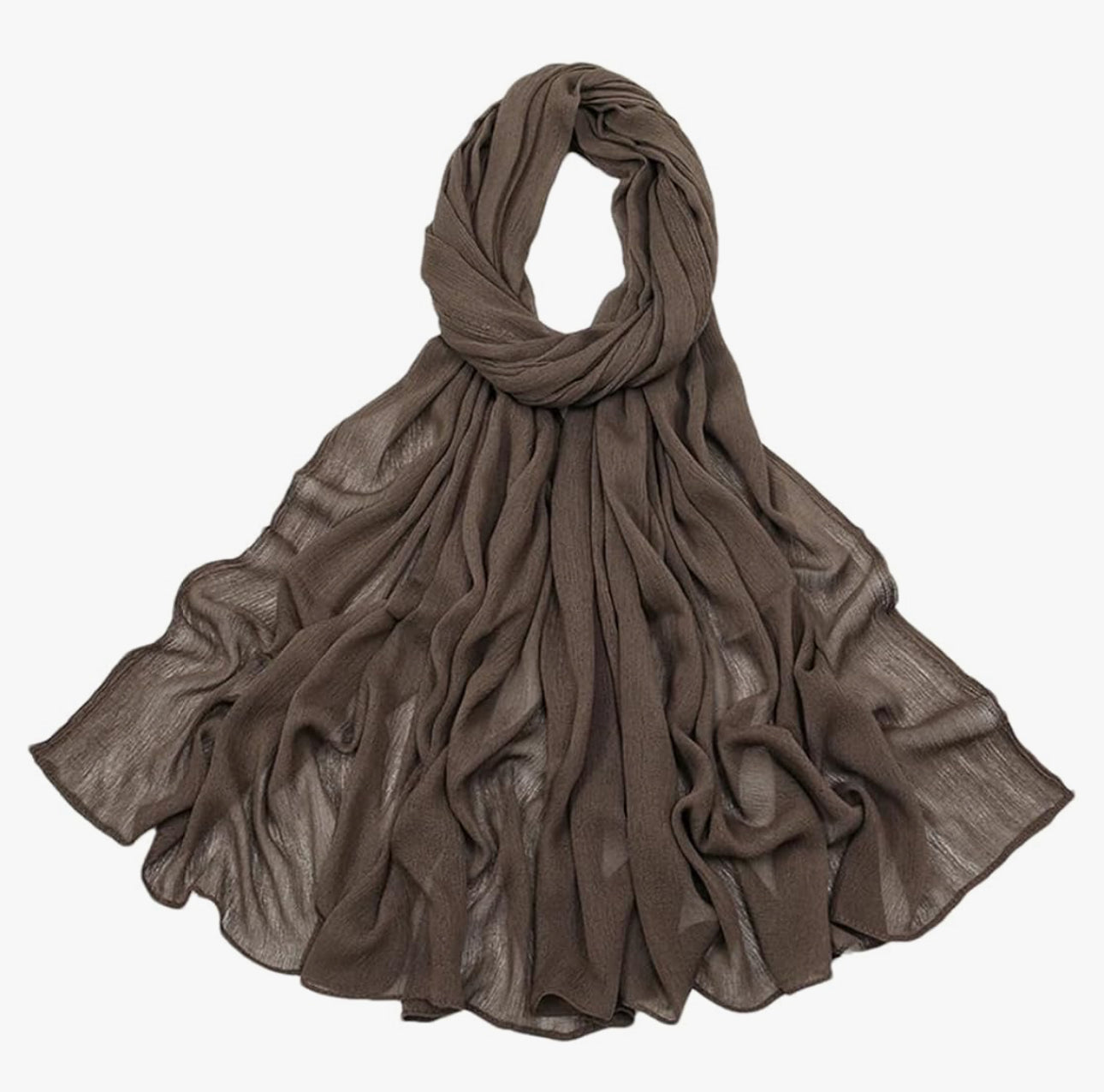 brown crinkle rayon hijab for muslim women hijabi modest outfit in summer