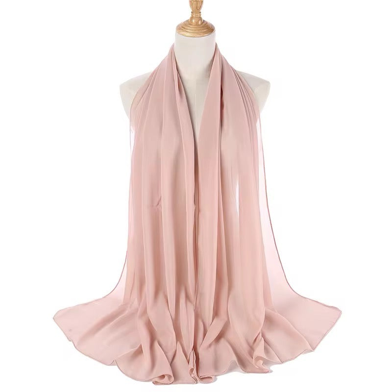 Solid Chiffon Hijab - Nude Peach