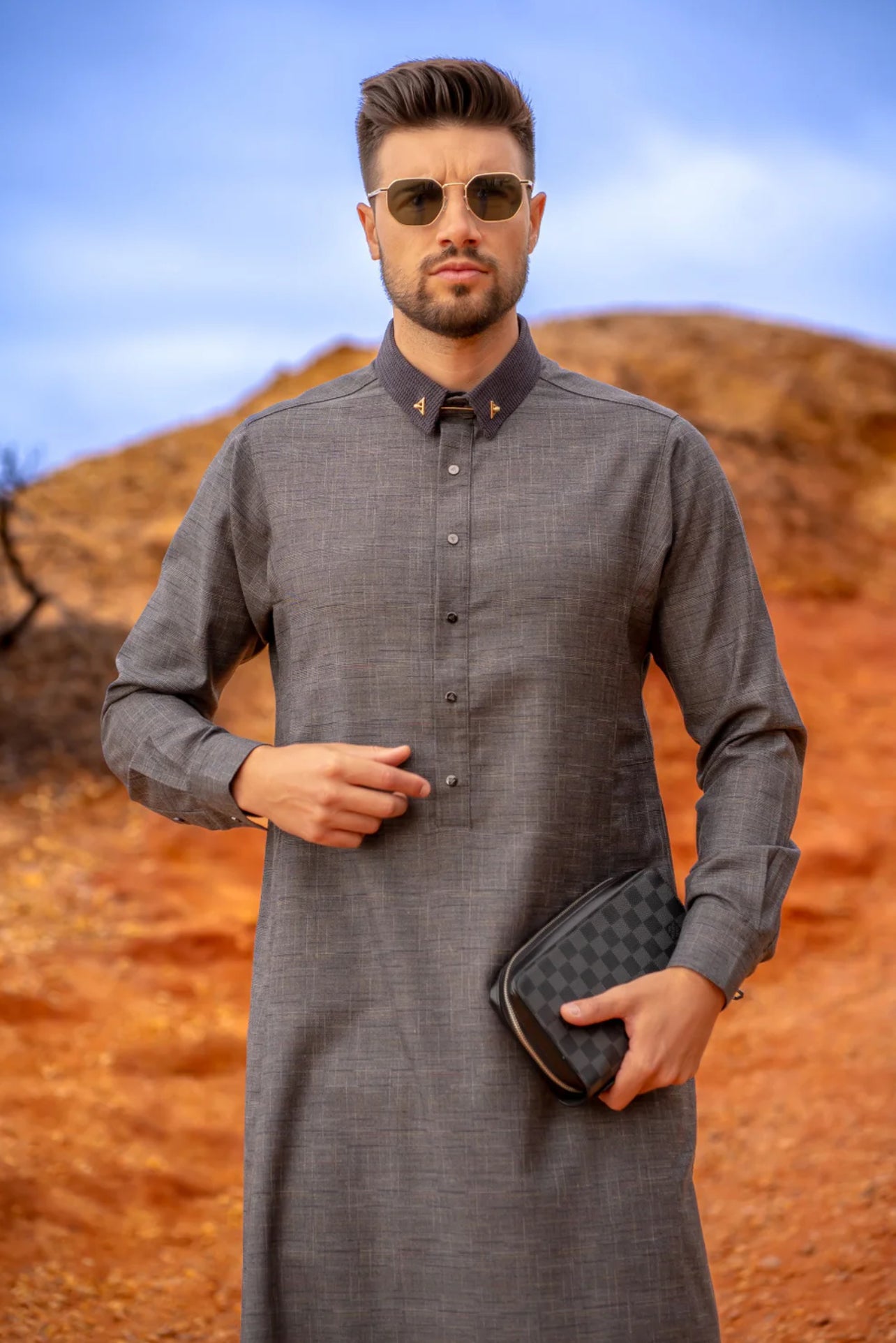 Mens Thobe AL AMEER - Gray