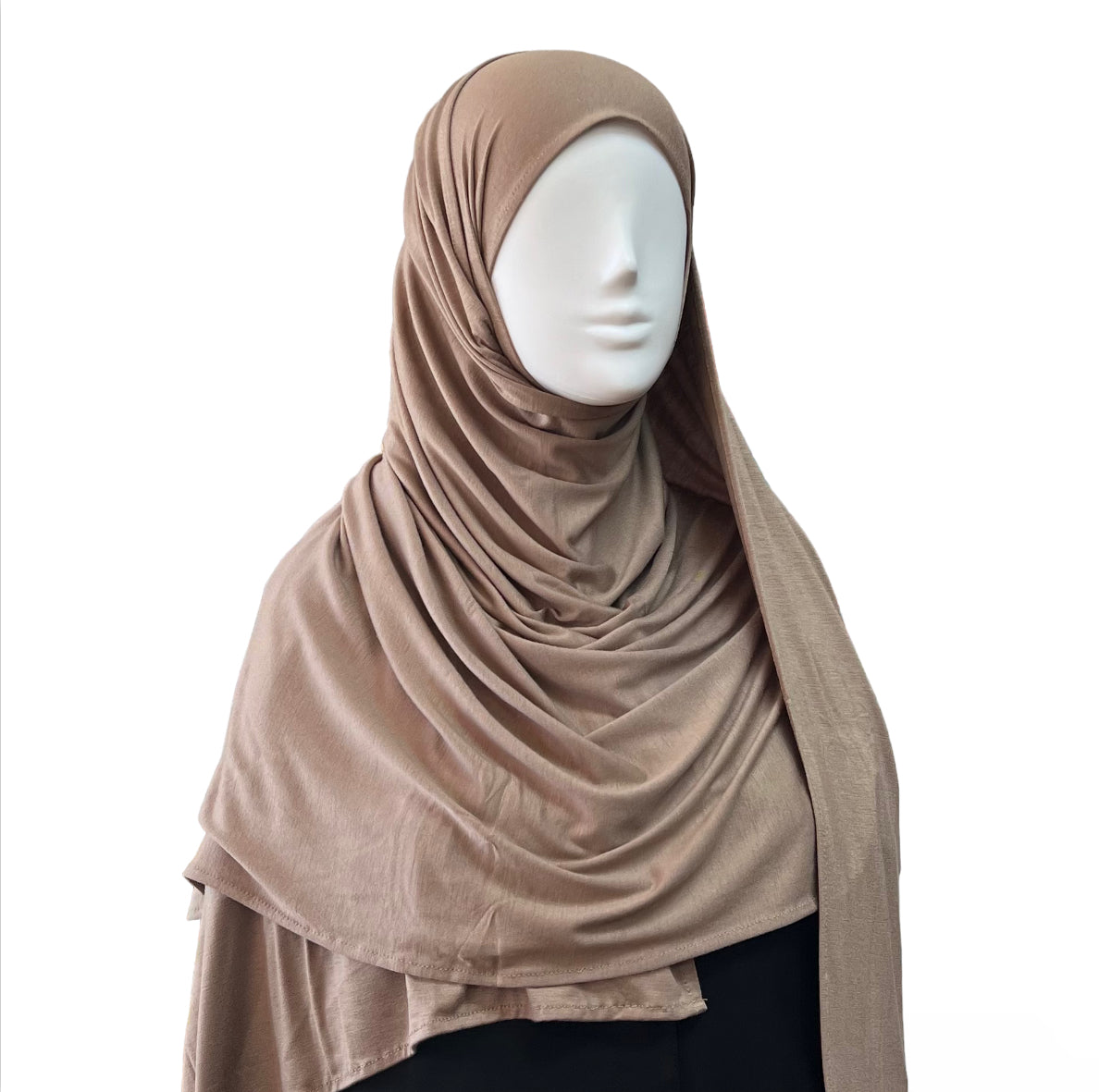 Thin Large Jersey Hijab - Khaki