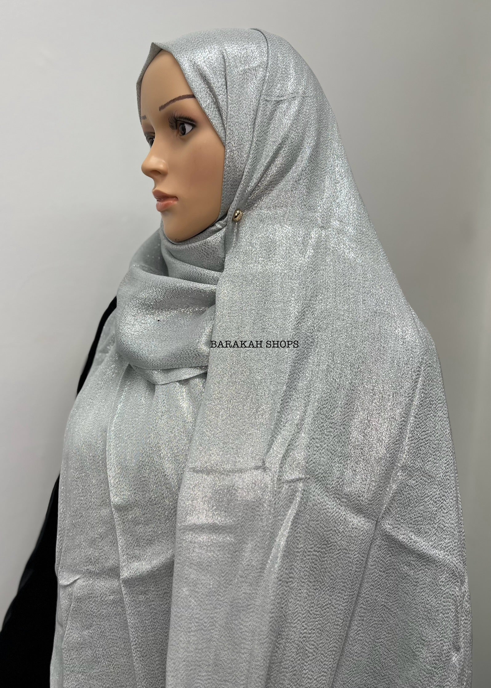 Shimmer Viscose Hijab - Silver