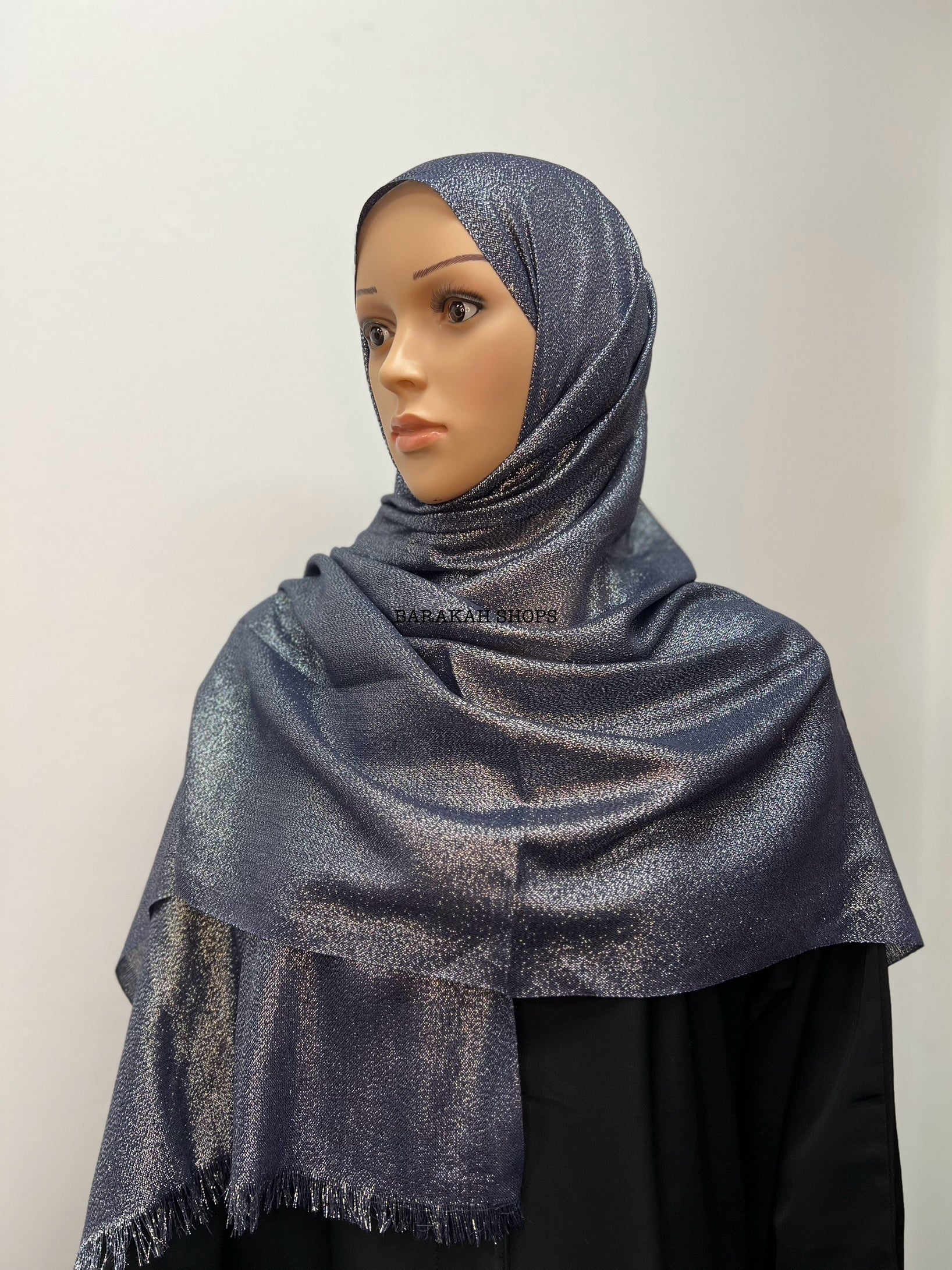 Shimmer Viscose Hijab - Navy Blue