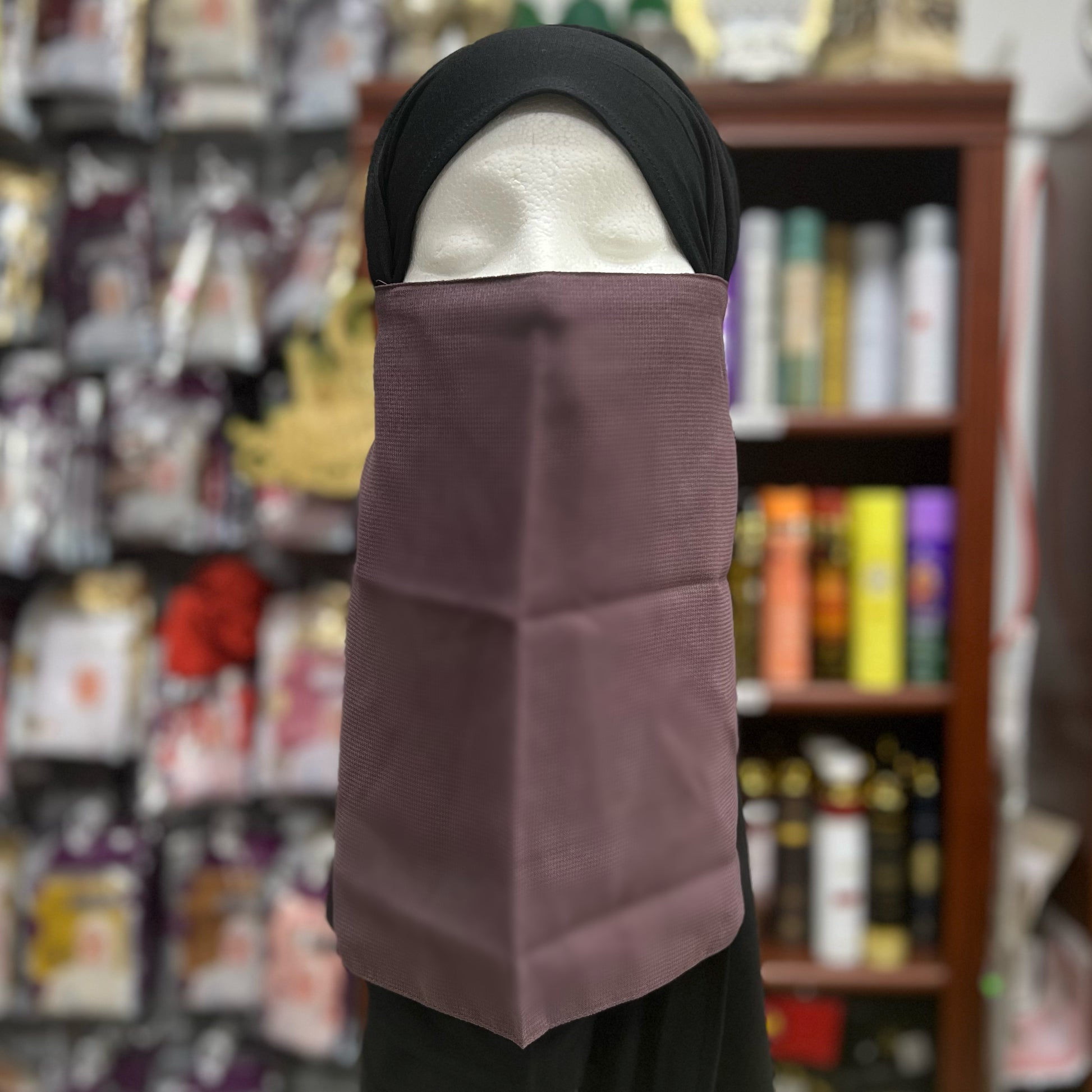 Single Layer HALF Elastic Niqab - Mauve