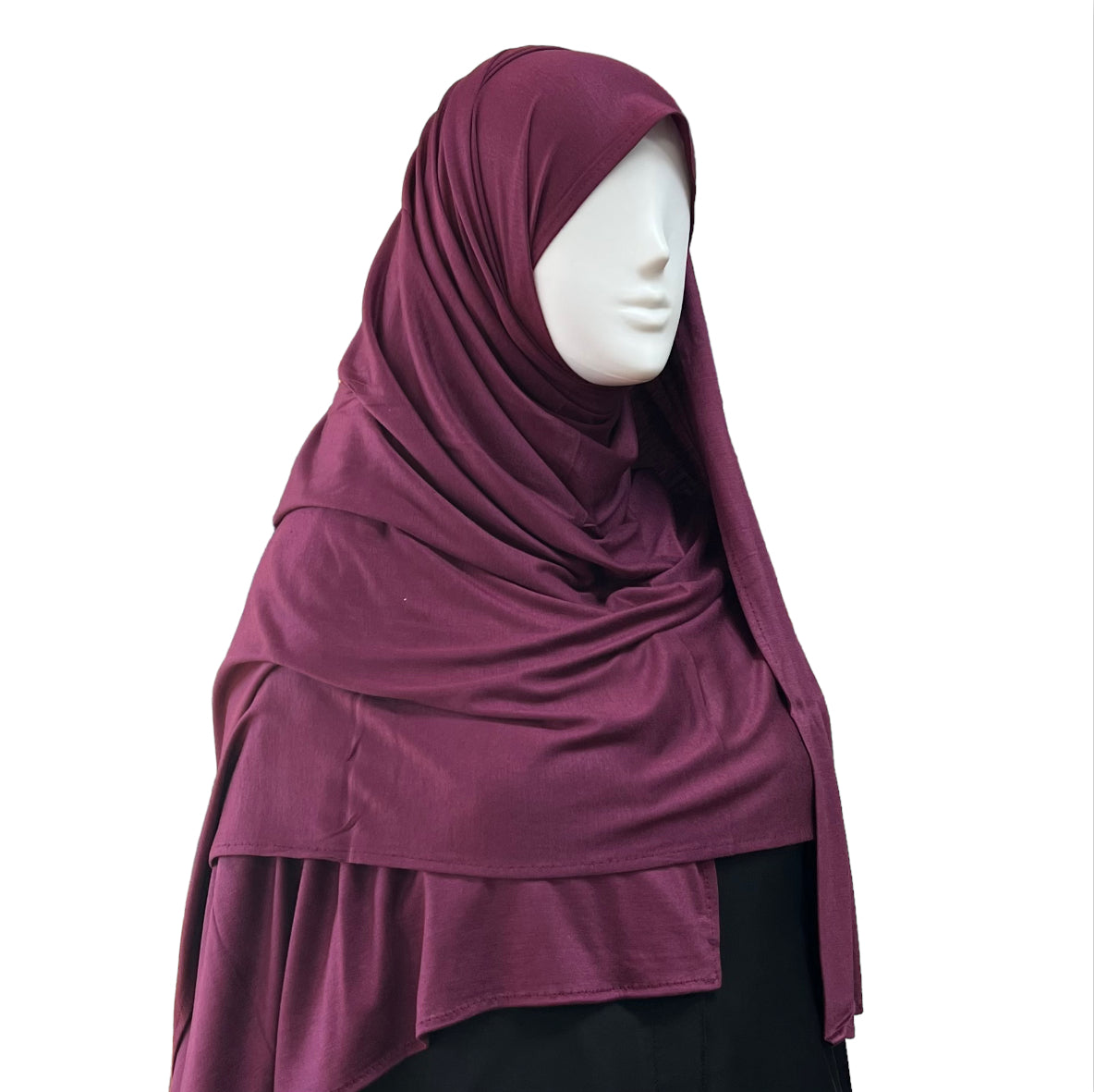 Large Jersey Hijab in purple – full coverage scarf, soft and non-slip fabric shawl for modest fashion hijabi women