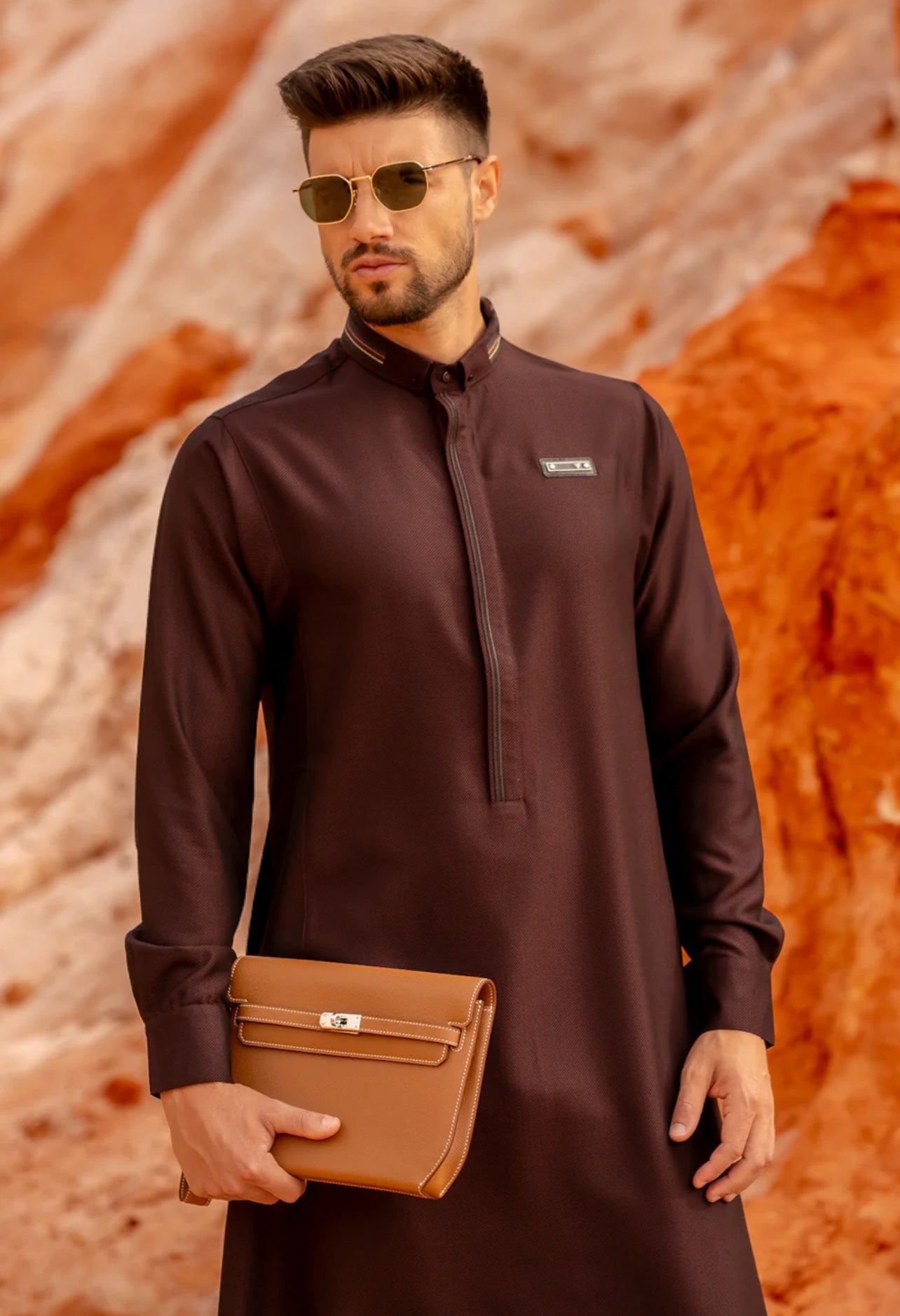 Mens Thobe AL AMEER - Burgundy