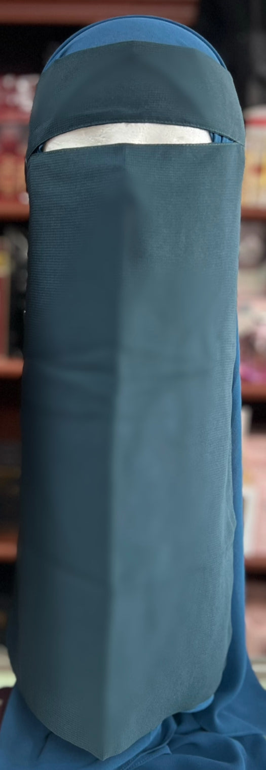 Single Layer FULL Tie Back Niqab - Teal
