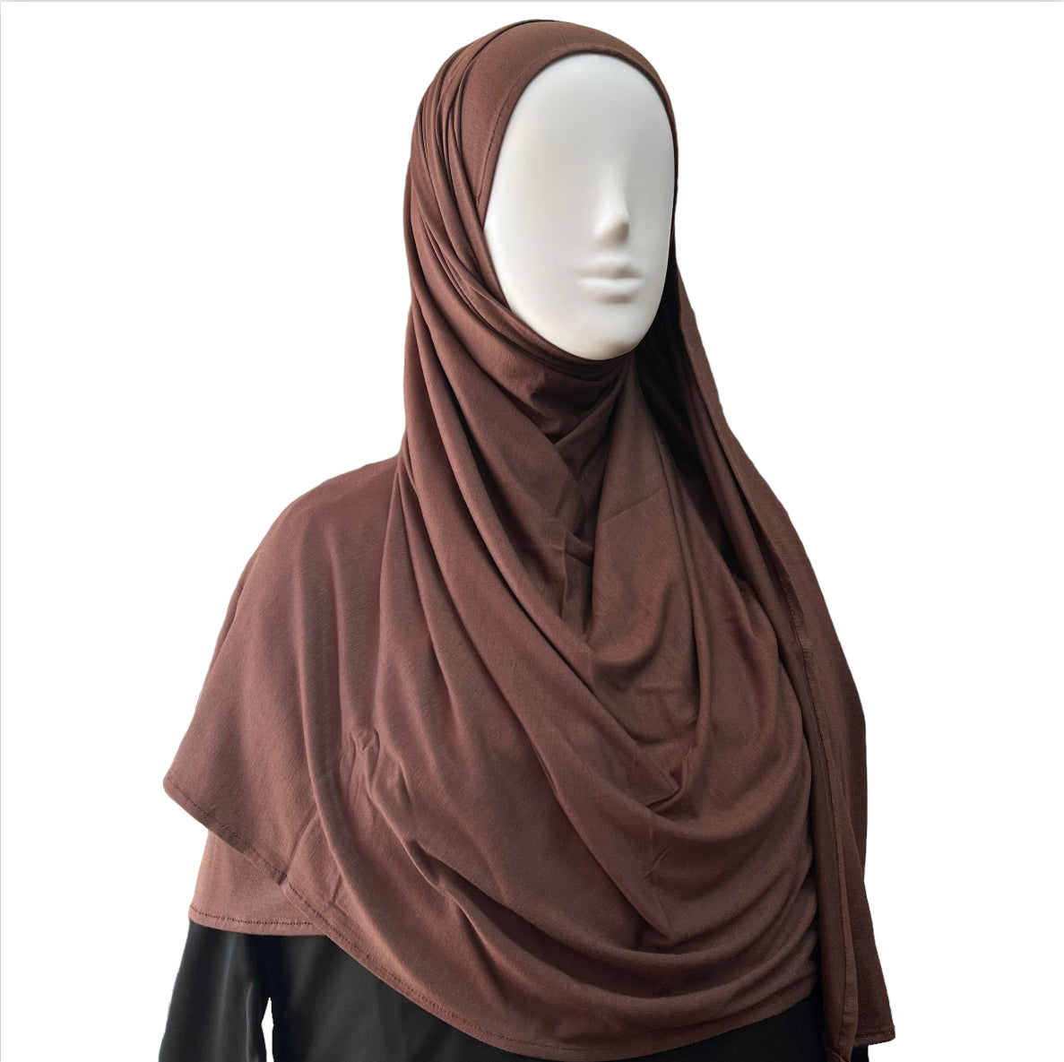 Large Jersey Hijab - Chocolate Brown