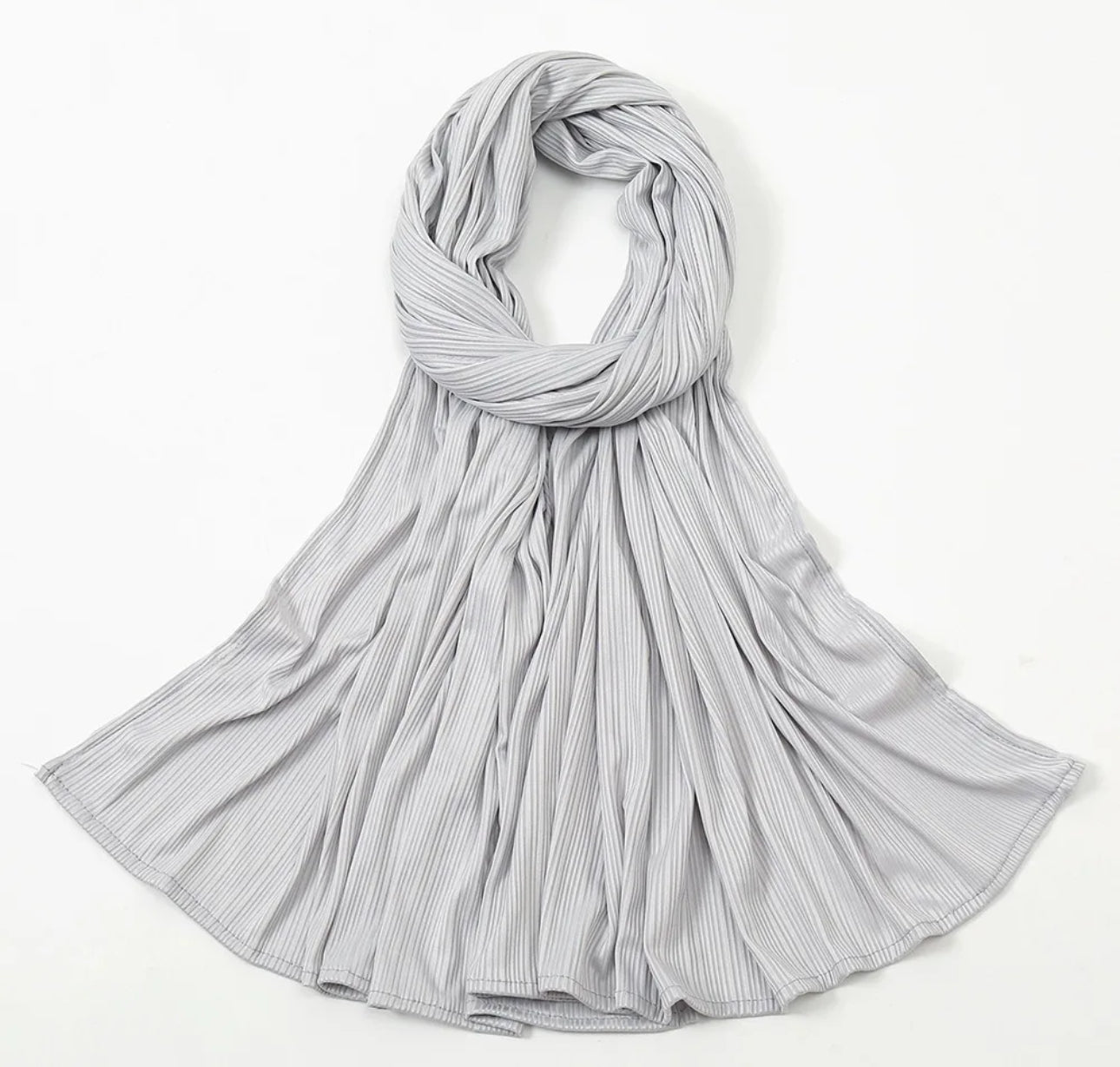 Ribbed Jersey Hijab - Light Gray