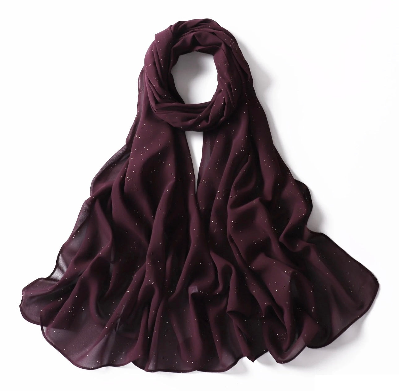Shimmer Chiffon Hijab - Plum