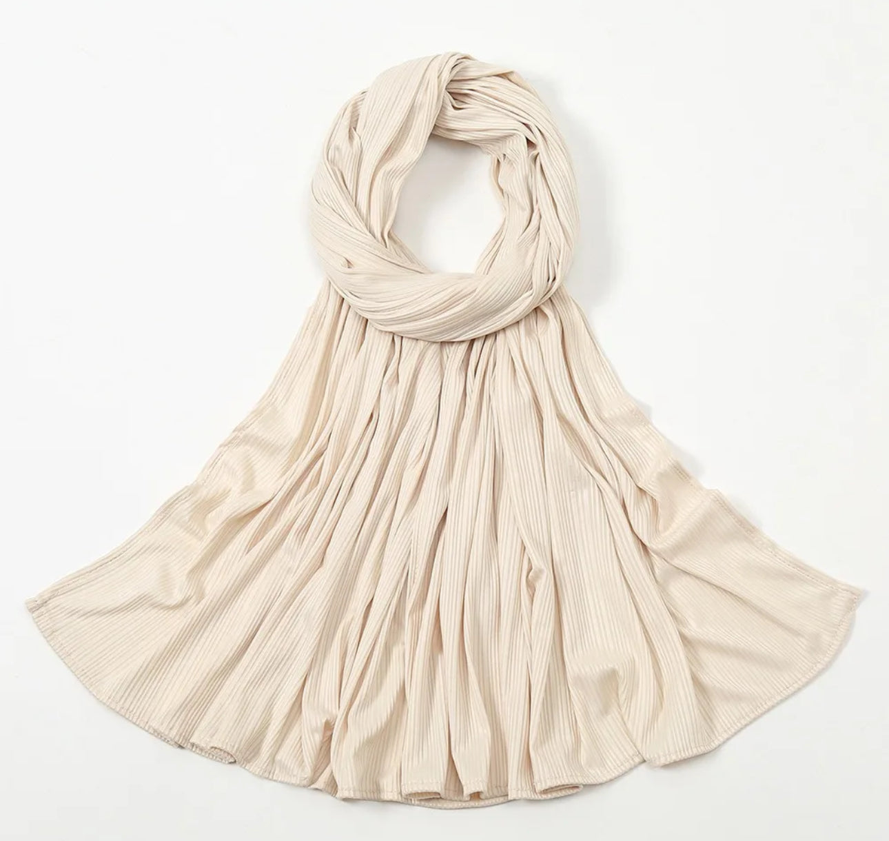 Ribbed Jersey Hijab - Beige