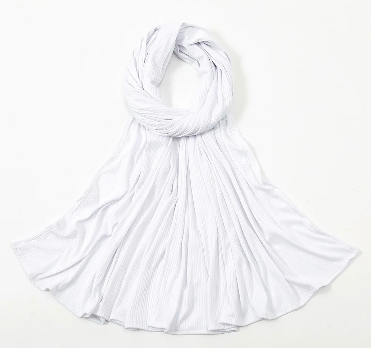 Ribbed Jersey Hijab - White