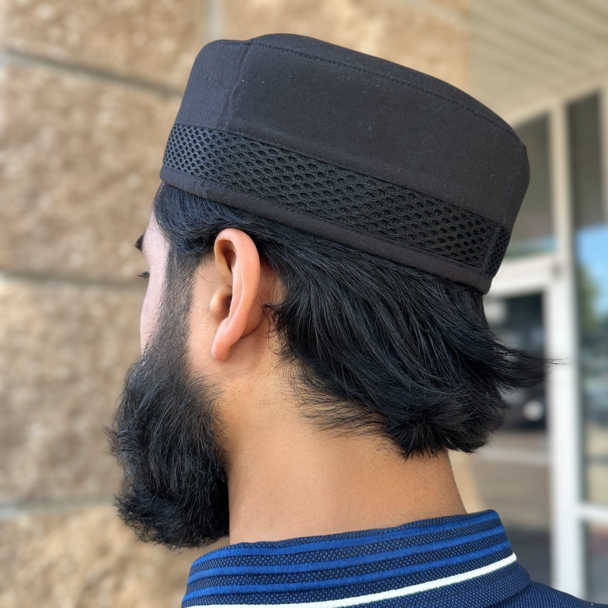 Men's Premium Kufi - Navy Blue Banner Cap