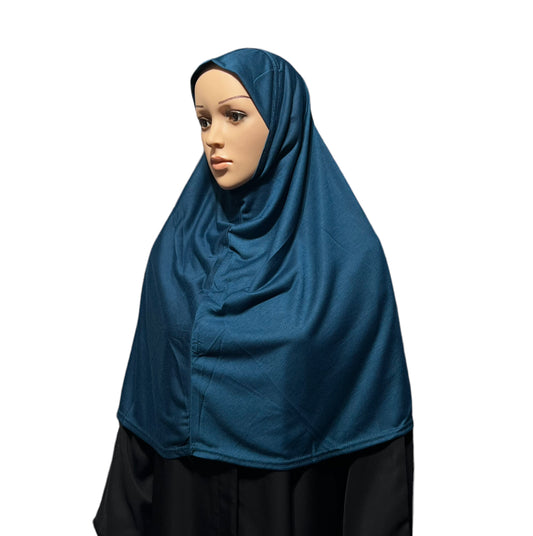 Cotton-Blend XL Amira Hijab - Ocean Blue
