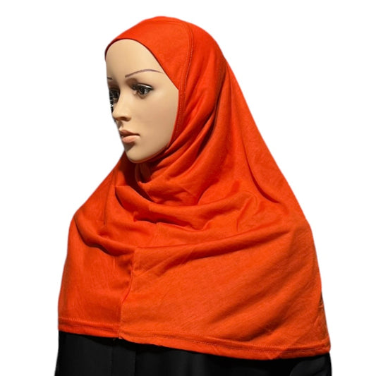 100% Cotton L Amira Hijab - Orange