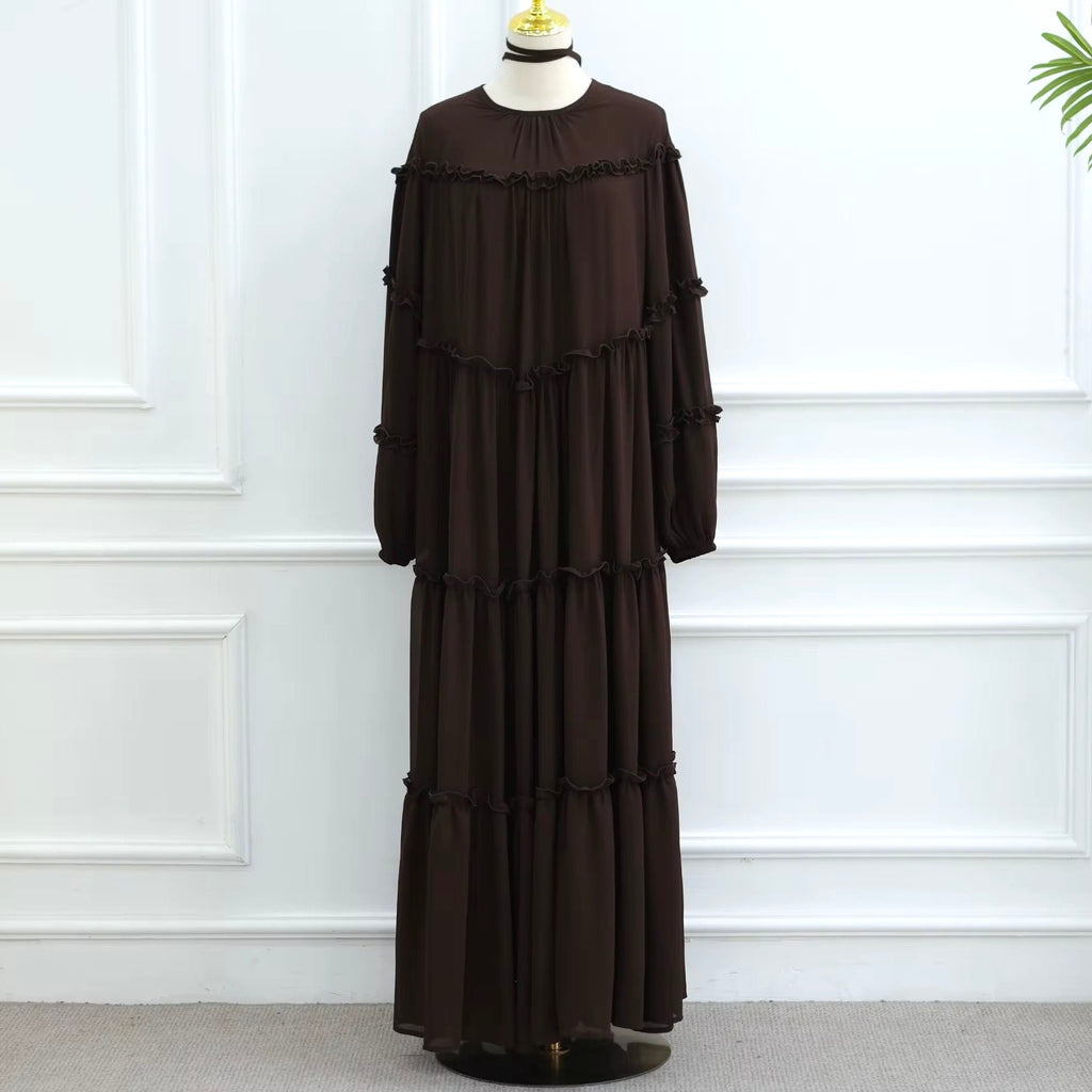 Women’s Fully Lined Chiffon Ruffle Dress