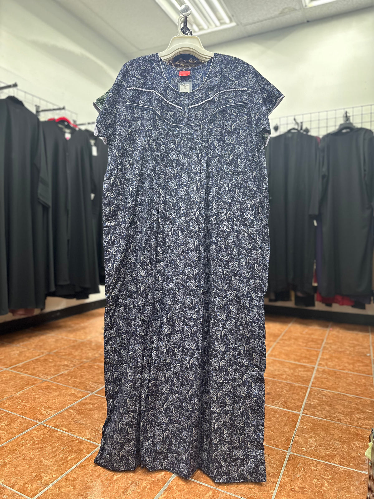 Cotton Blend Short Sleeve Maxi Nightgown