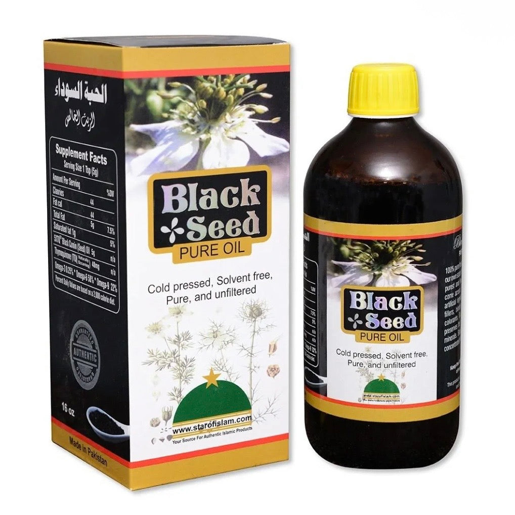 Black Seed Pure Oil Cold Pressed Solvent Free Pure and Unfiltered - 16 oz