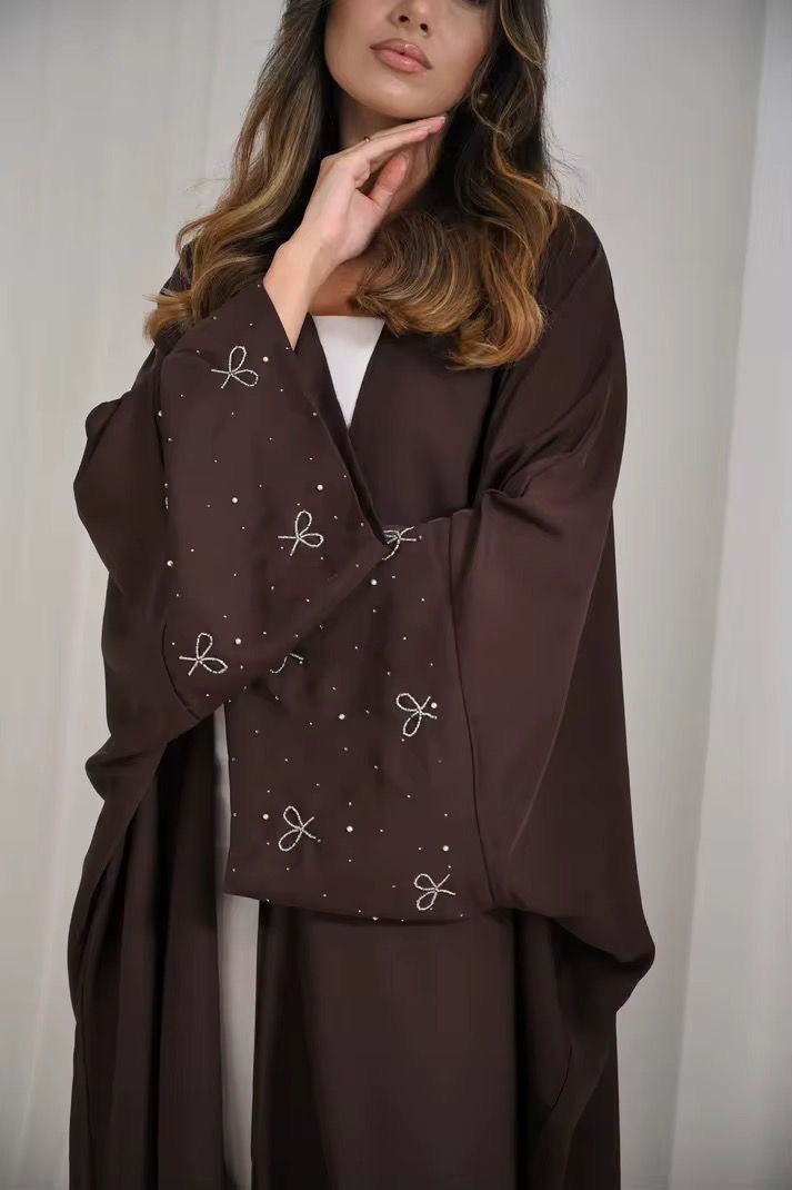 Women’s Bow Design Butterfly Open Abaya - 4 colors