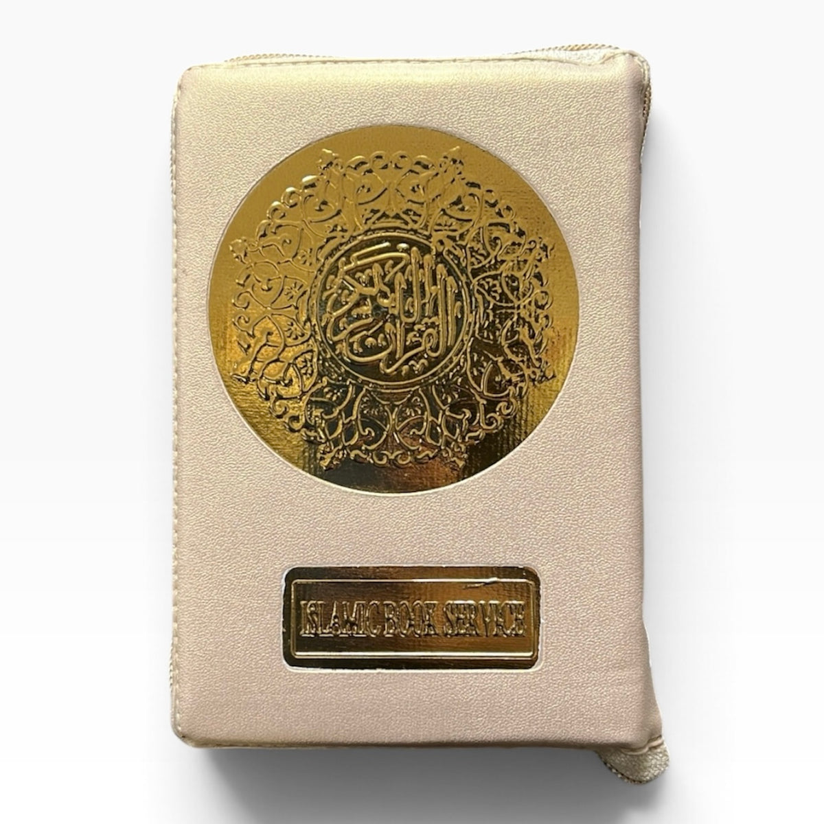 Small Leather Zipper Quran Gold Cover – IndoPak Script 11 Line | 6"x4" Travel Size