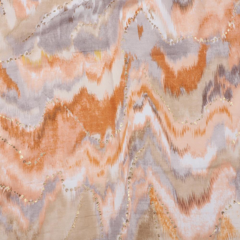 Printed Viscose Hijab - Orange