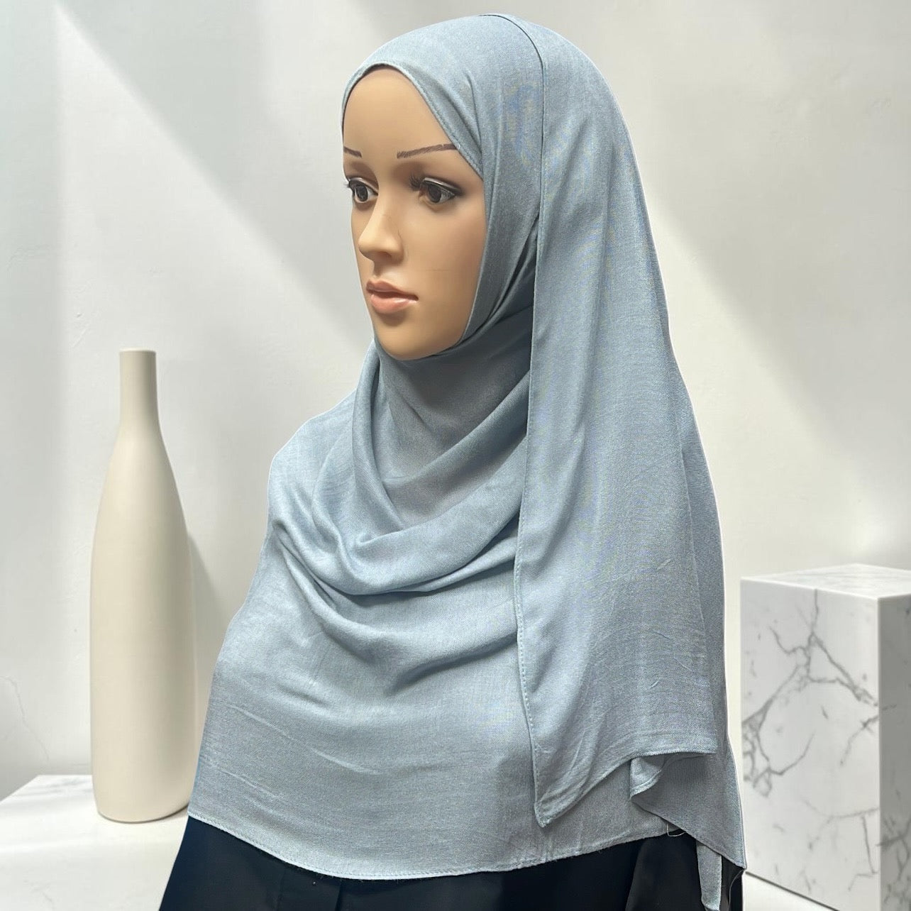 Powder Blue Standard Modal Hijab – Soft Non-Slip Muslim Hijab Scarf | All-Day Comfort