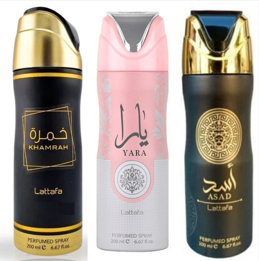 (BUNDLE) 200ml Perfume Spray - Khamrah, Yara, Asad