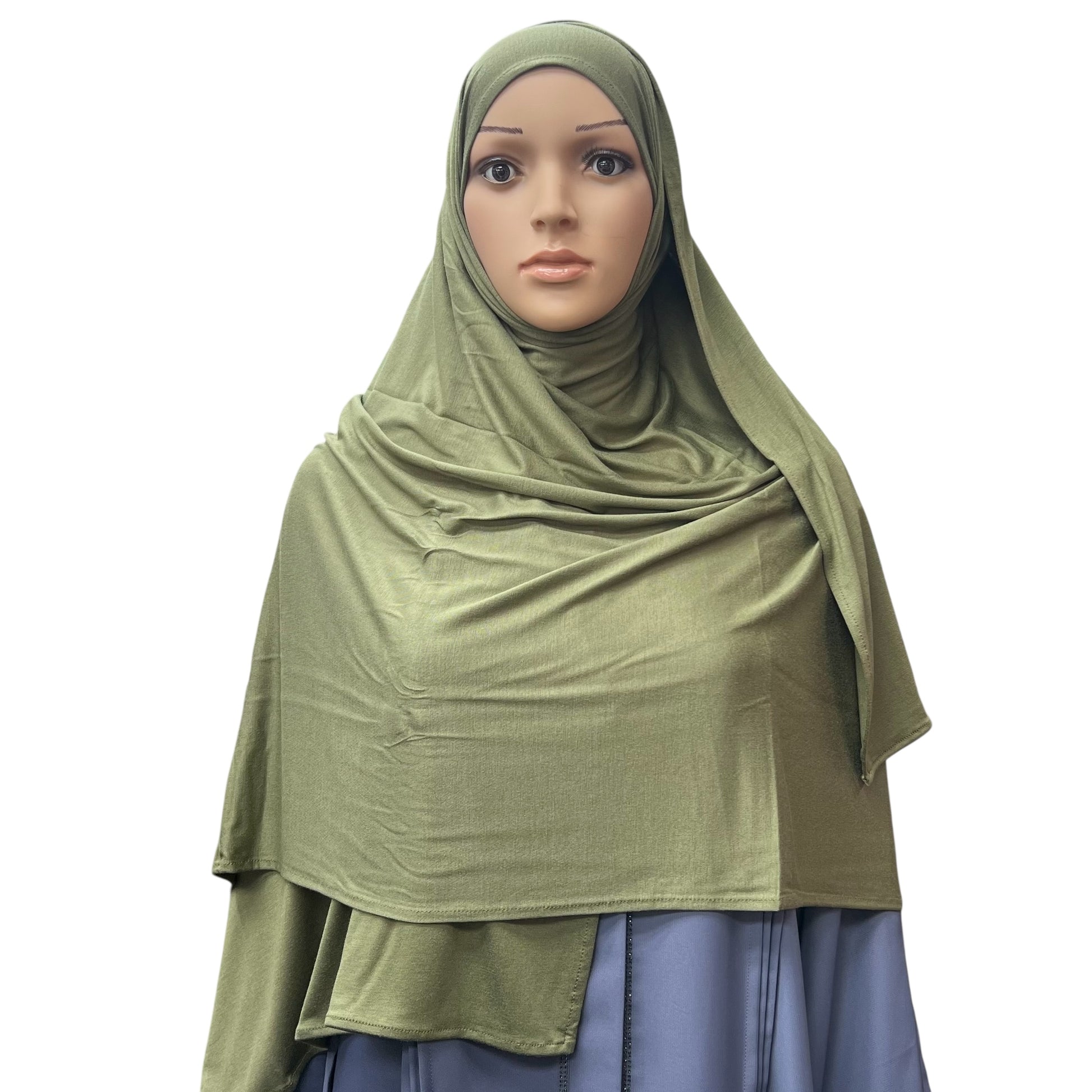 Large Jersey Hijab - Olive Green
