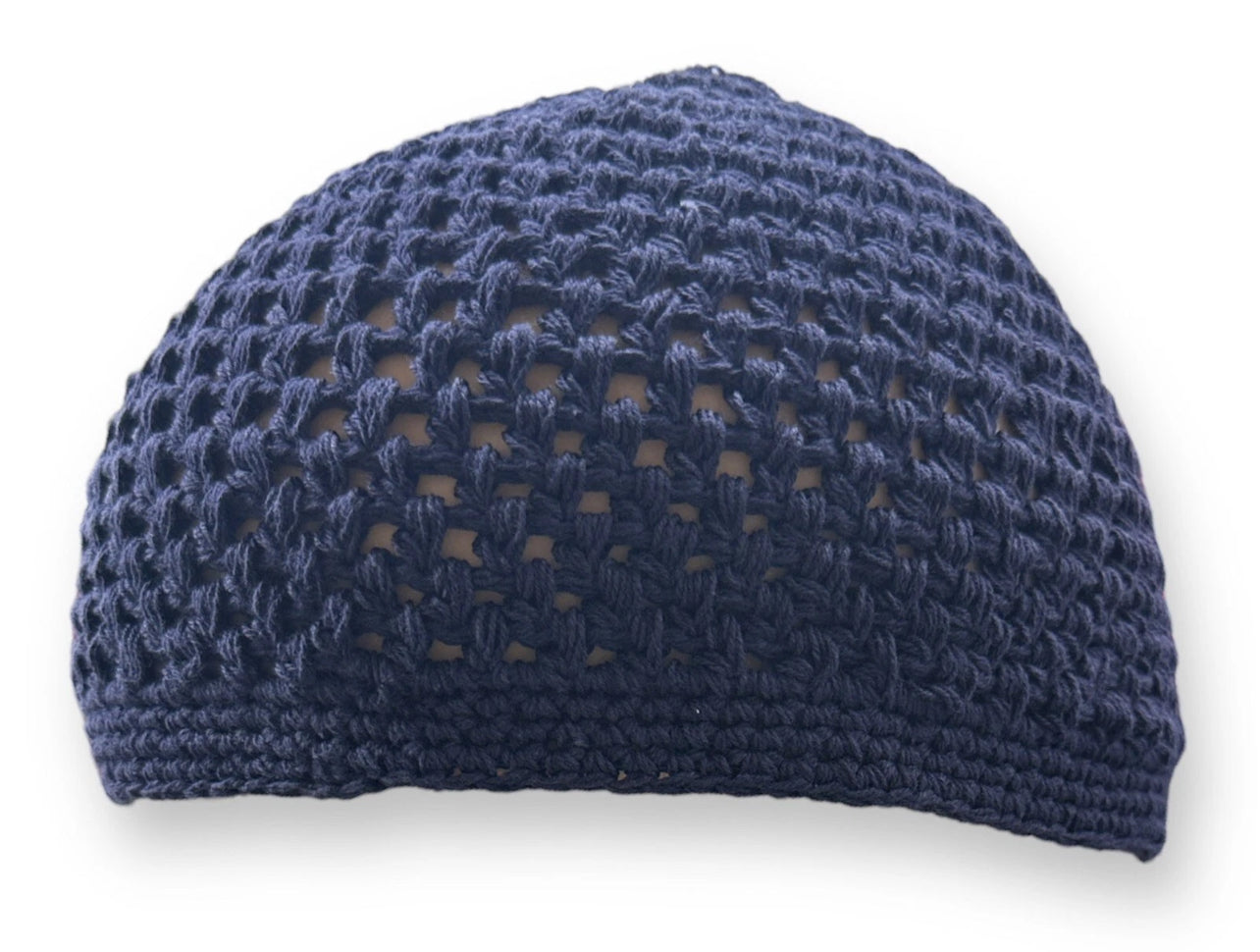 100% Cotton Crochet Stretchy Knitted Kufi  - Blue