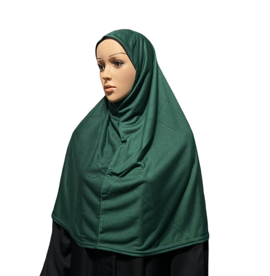 Cotton-Blend XL Amira Hijab - Emerald Green
