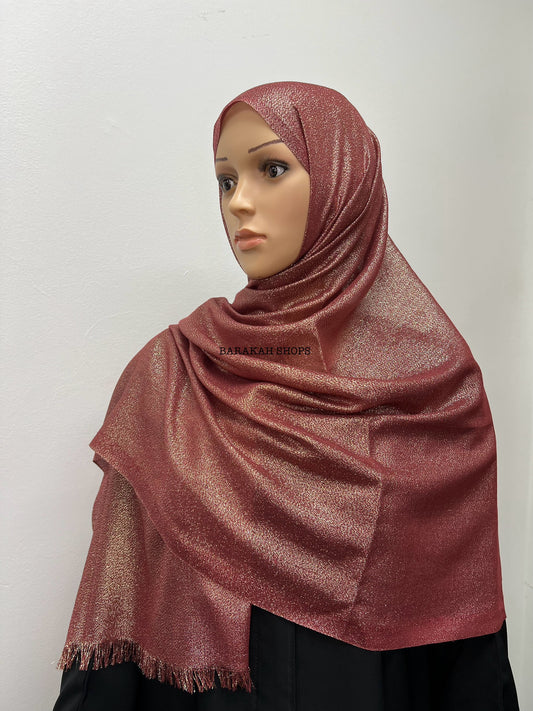 Shimmer Hijab - Maroon