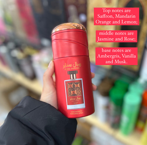 Lattafa Royal Sapphire Perfume Spray 250ml – Elegant Fruity & Floral Fragrance