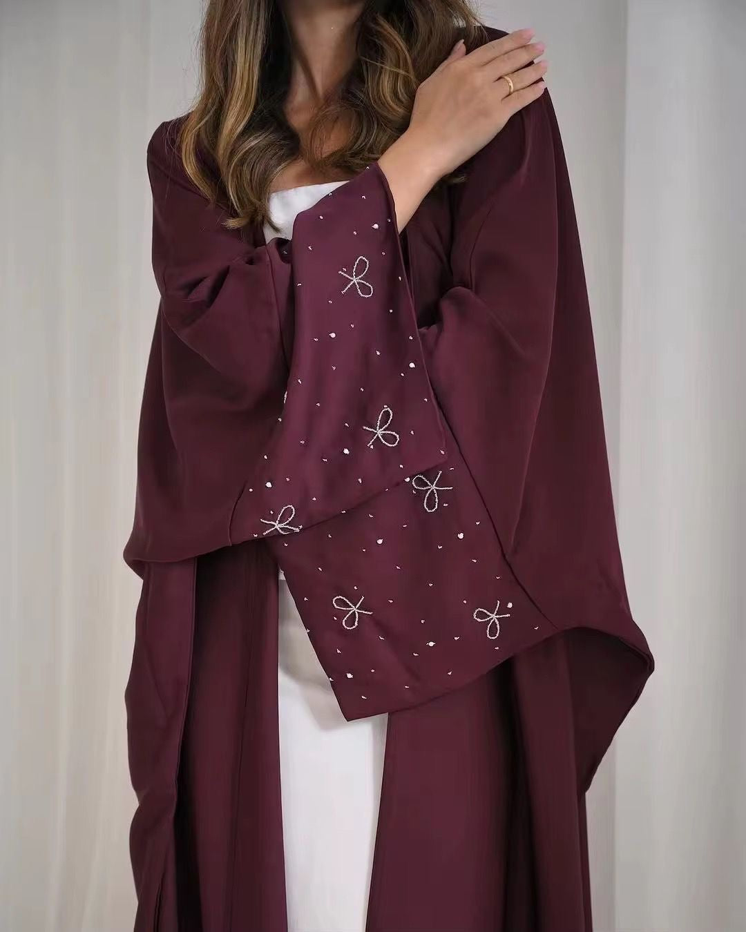 Women’s Bow Design Butterfly Open Abaya - 4 colors