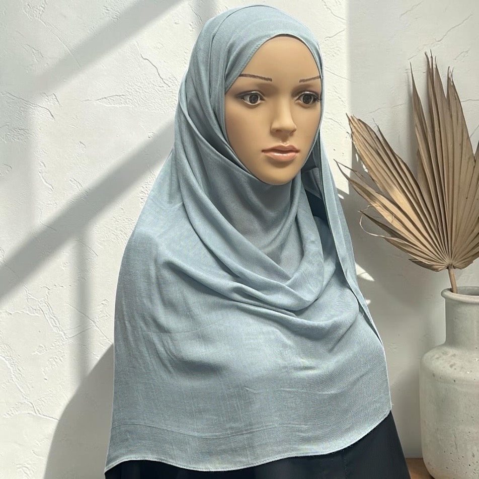 Powder Blue Standard Modal Hijab – Soft Non-Slip Muslim Hijab Scarf | All-Day Comfort