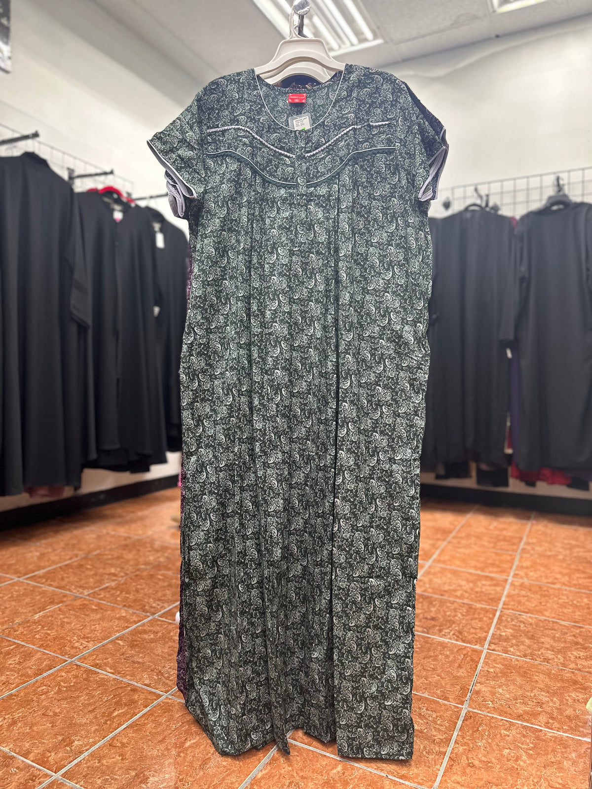 Cotton Blend Short Sleeve Maxi Nightgown