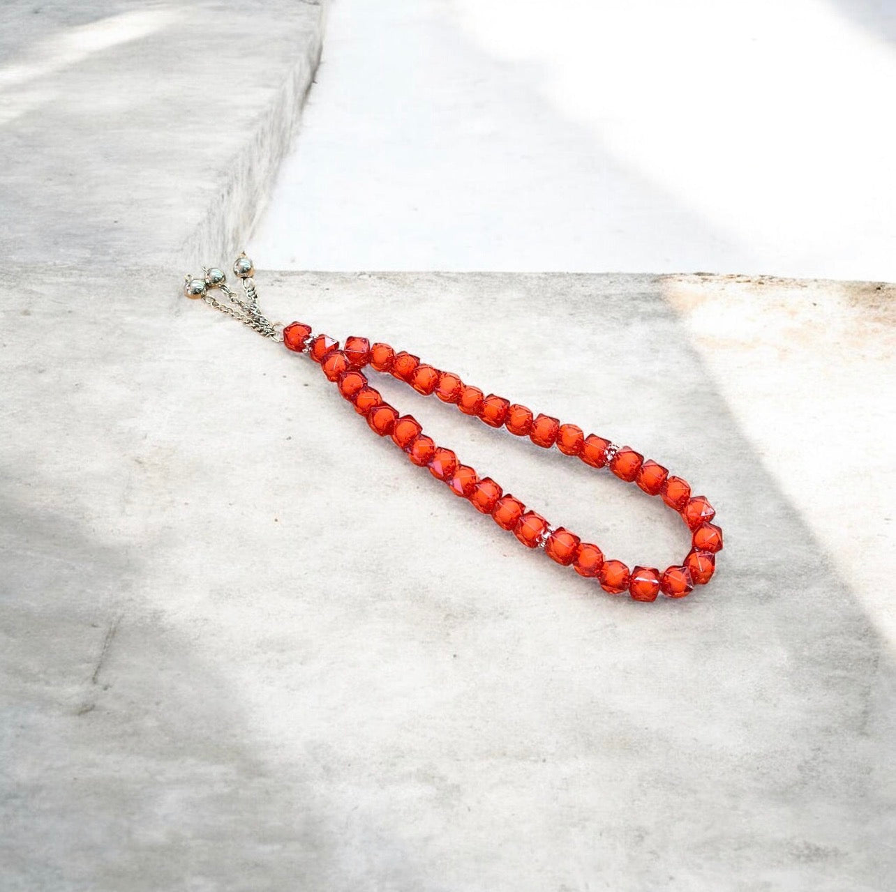 Small Pocket Size 33 Bead Jewel Tasbih - Red