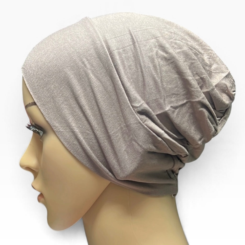 Mocha Jersey Bonnet Hijab Undercap – Closed-Back Cooling Cap for Muslim Women | All-Day Hold