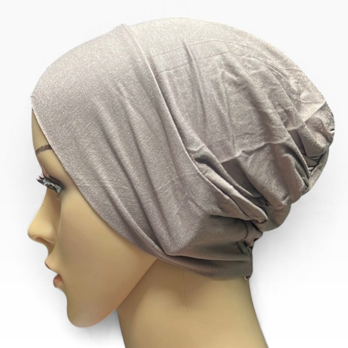 Mocha Jersey Bonnet Hijab Undercap – Closed-Back Cooling Cap for Muslim Women | All-Day Hold