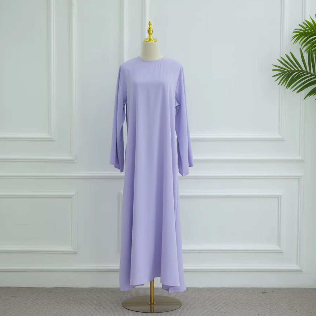 Women’s One Piece Casual Nida Abayas with Pockets + Belt