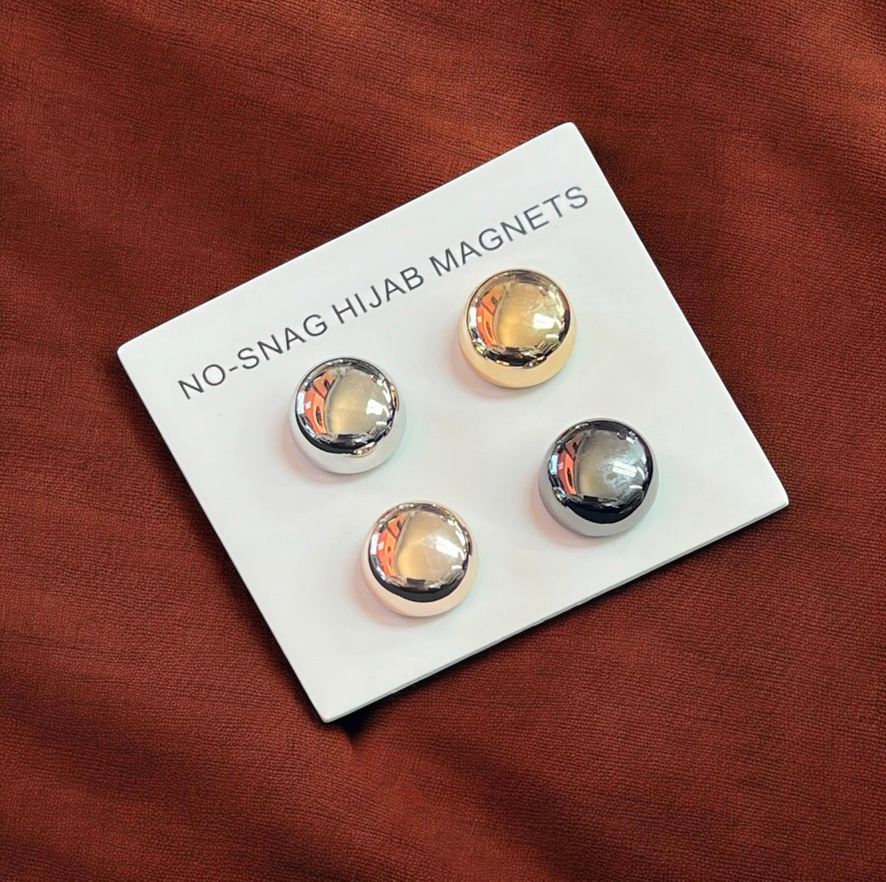 4 Pair Magnet Hijab Pins - Metallic