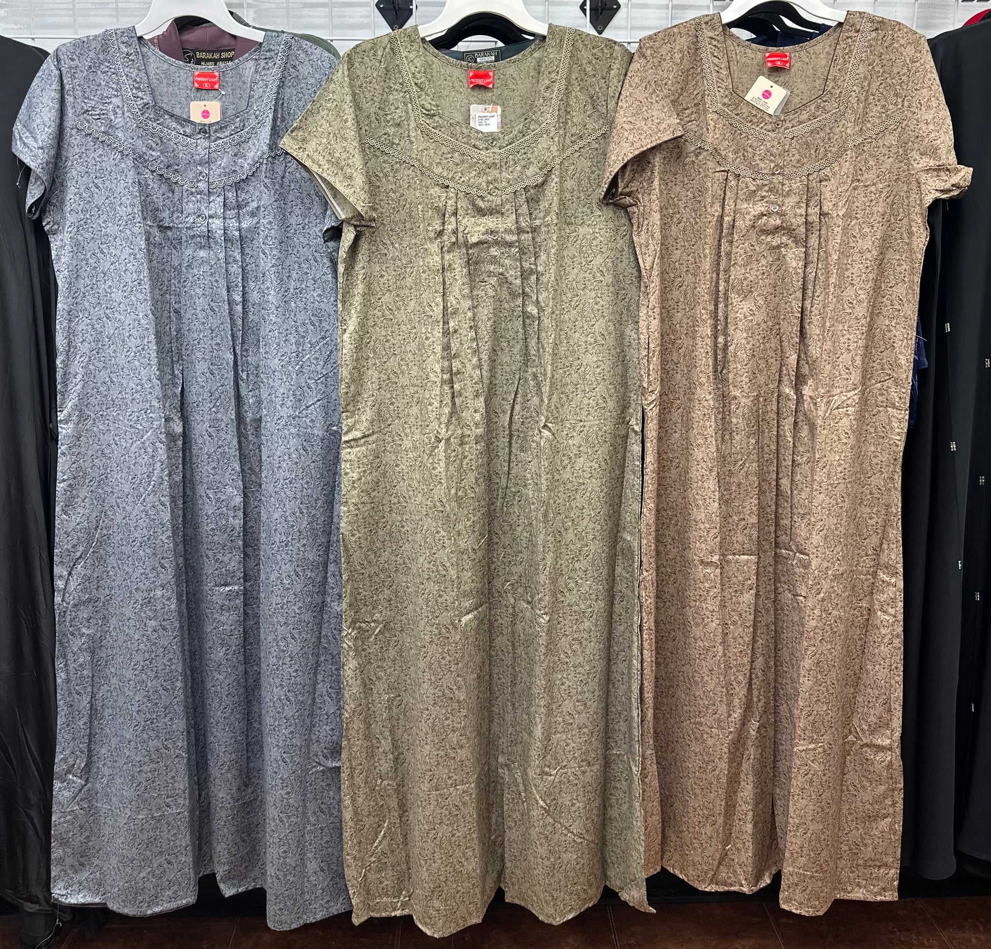 Cotton Blend Short Sleeve Maxi Nightgown