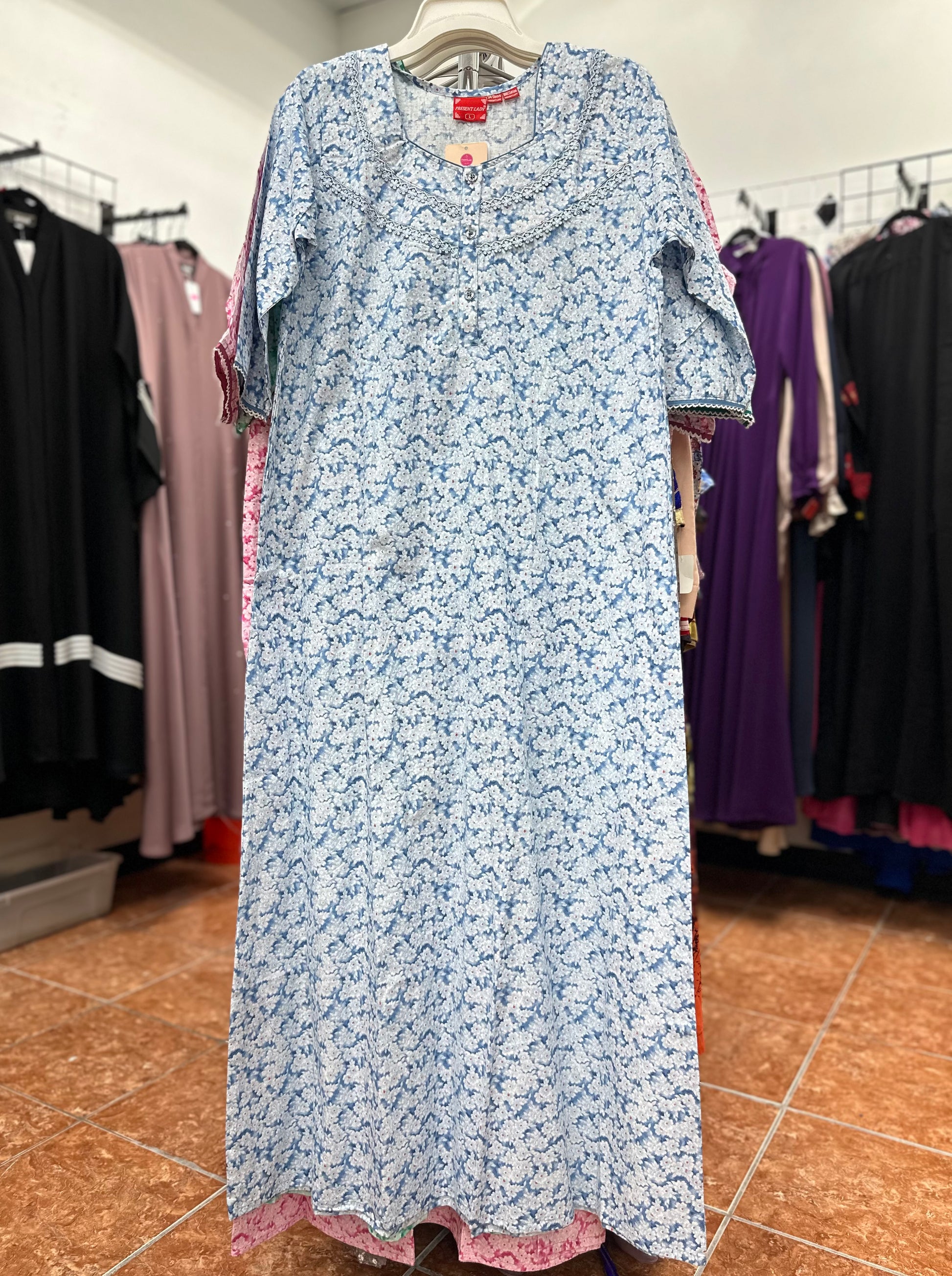 3/4 Sleeve 100% Cotton Maxi Nightgowns