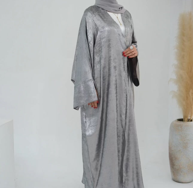 Metallic Open Abayas - 4 Colors