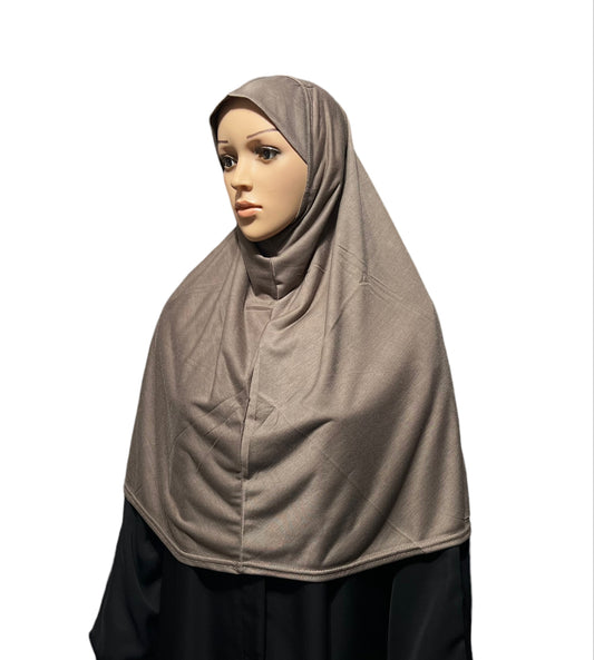 Cotton-Blend XL Amira Hijab - Ash