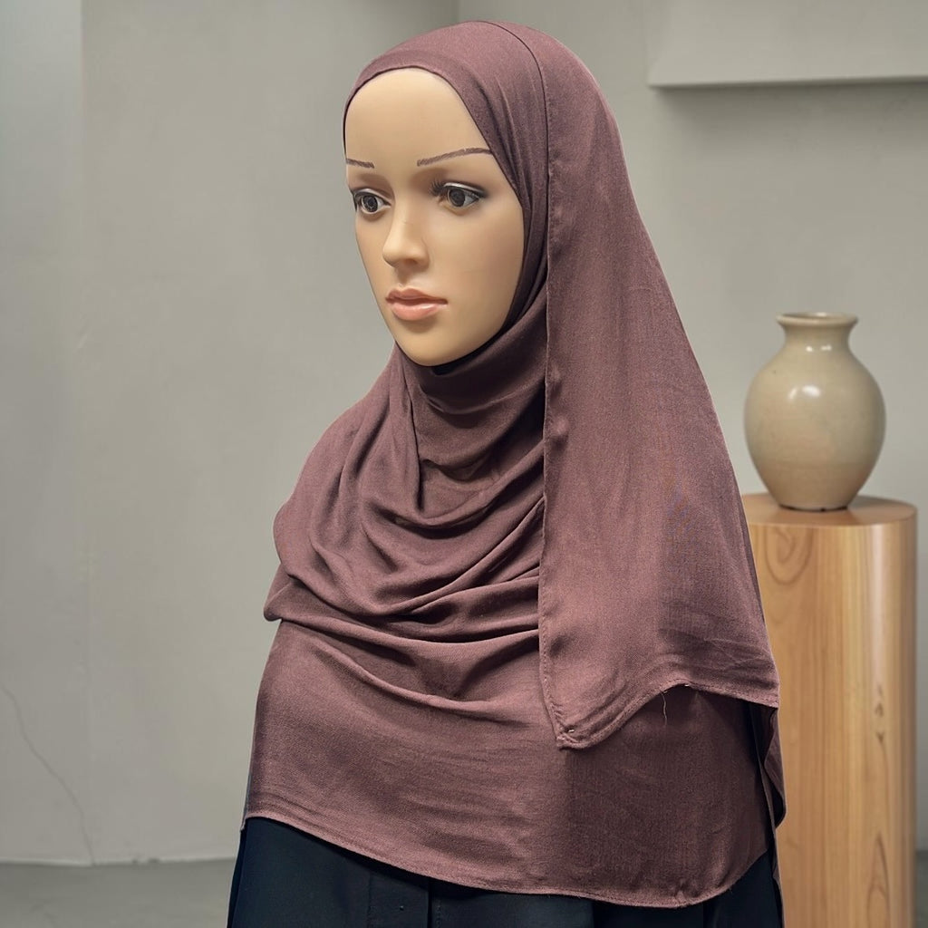 Dark Chocolate Standard Modal Hijab – Soft Non-Slip Muslim Hijab Scarf | All-Day Comfort l