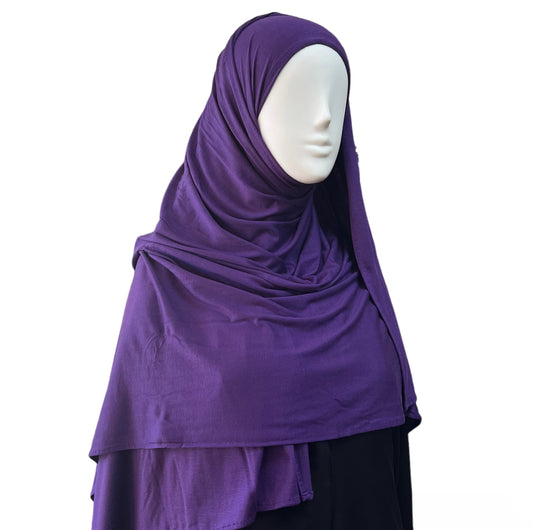 Large Jersey Hijab - Deep Purple