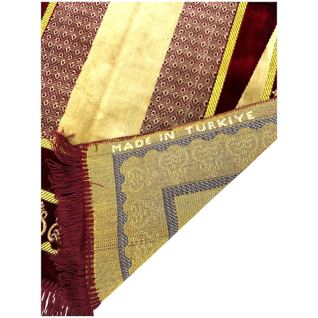 Classic Maroon Islamic Prayer Rug - Soft Janamaz for Everyday Prayer