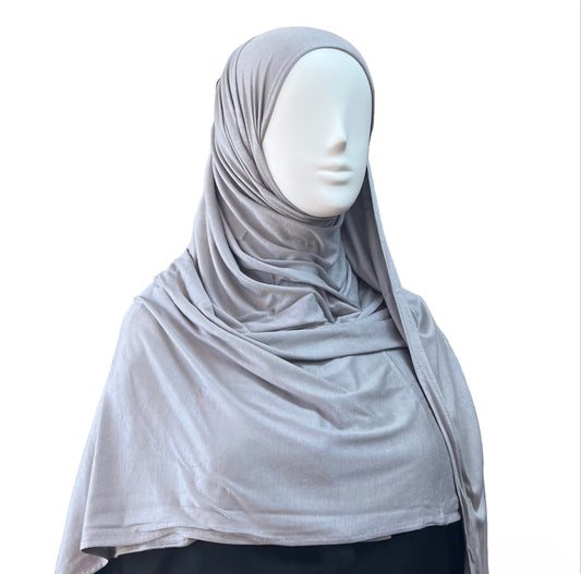 Large Jersey Hijab - Light Gray