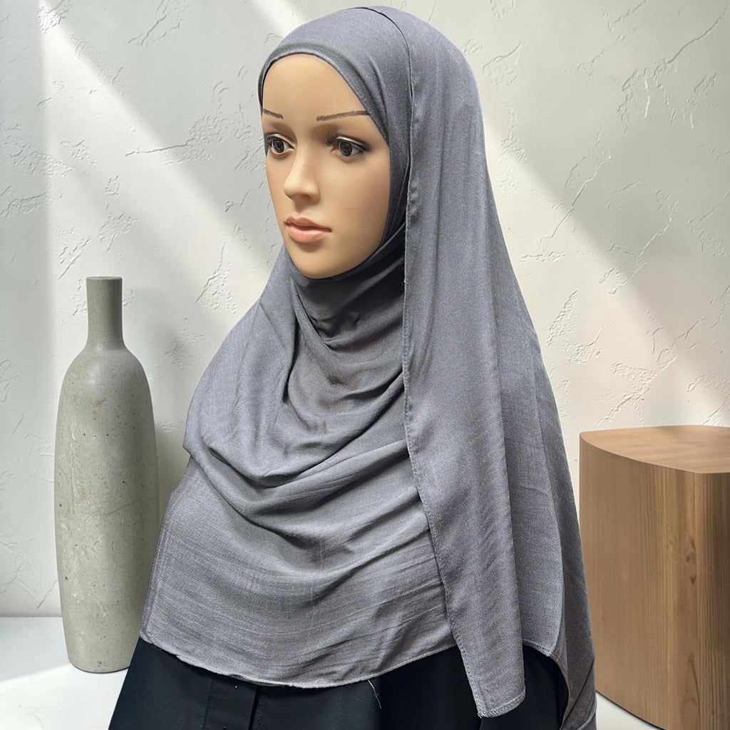 Dark Gray Standard Modal Hijab – Soft Non-Slip Muslim Hijab Scarf | All-Day Comfort