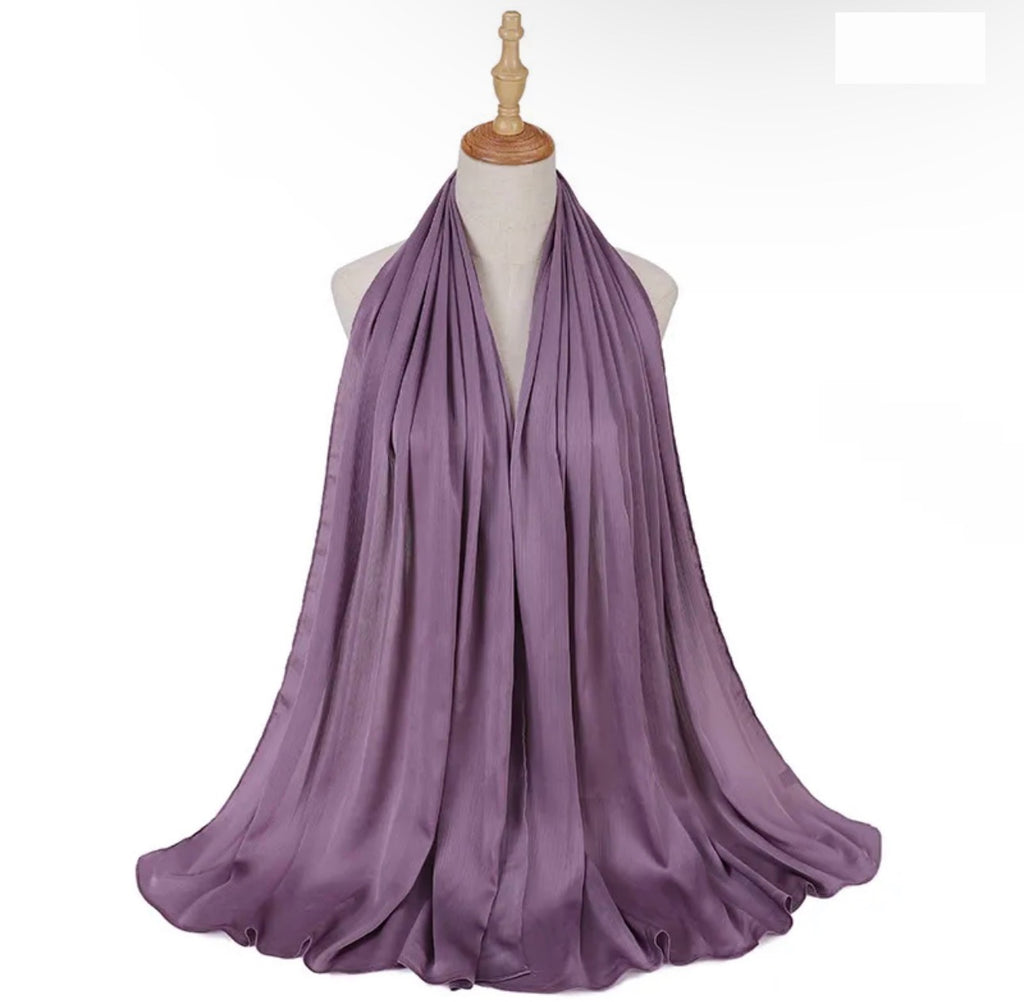 Crinkle Silk Hijab - Iris
