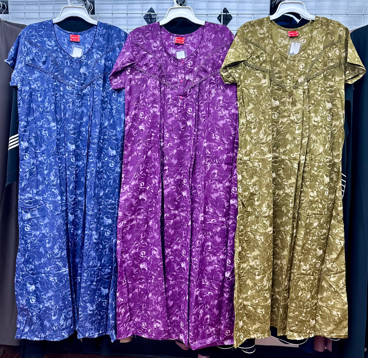 Cotton Blend Short Sleeve Maxi Nightgown